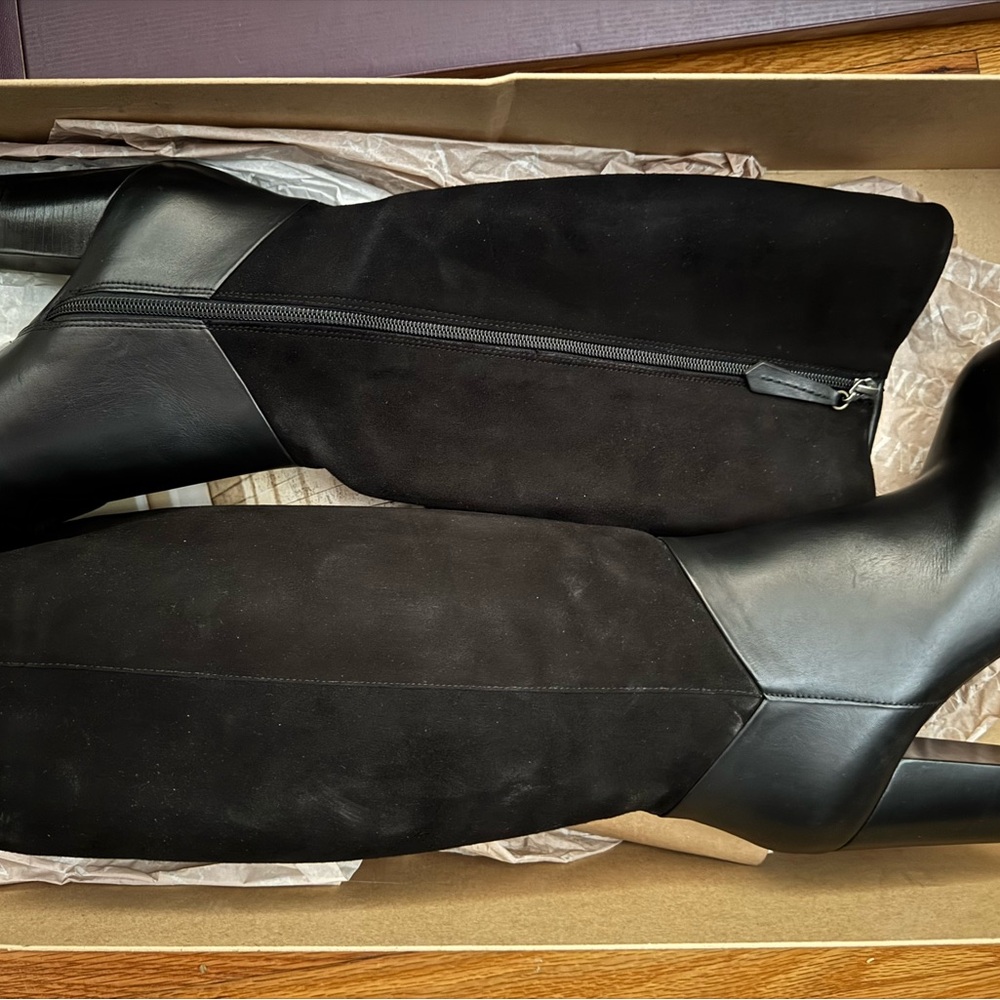 Johnston & Murphy Black Calf and Suede Boots